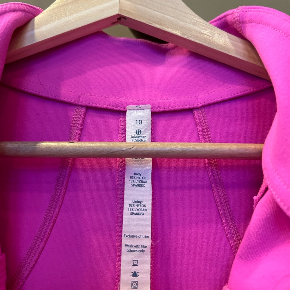 Hot Pink LULU zip up - - Picture 2 of 3